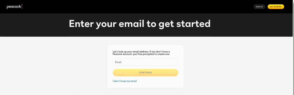 Create Peacock account